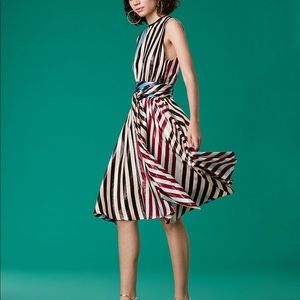 Diane Von Furstenberg Waist Tie Draped Midi Dress